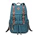 Produktbild Leefrei vintage Canvas Rucksack Damen Herren Rucksäcke Retro Schulrucksack Backpack Daypack für Uni, Wandern, Outdoor Sport, freizeit, Einkaufen mit der großen Kapazität (Blau)