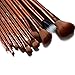 Glow 12 Makeup Brushes Set in Tan Crocodile Leather Design Case