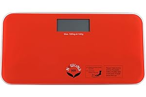 NEWLINE NY NewlineNY SBB-0720N-NYRO Step-On Mini Travel Bathroom Scale - Red Orange