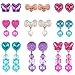 Produktbild LuLyLu 9 Paar Mädchen Clip on Ohrringe Vortäuschen Prinzessin Spielen Ohrringe Schmuck Set (Stil 3) by