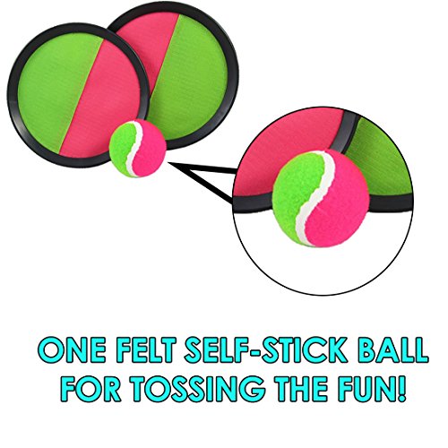 Catch Ball Set - Self Stick Toss and Catch Sports Family Game with 2 Paddles and Ball for Ages 3 and Up | Kids Paddle Ballgame with Catch Mitt and Activity Ball for Outdoors reviews Catch Ball Set - Self Stick Toss and Catch Sports Family Game with 2 Paddles and Ball for Ages 3 and Up | Kids Paddle Ballgame with Catch Mitt and Activity Ball for Outdoors