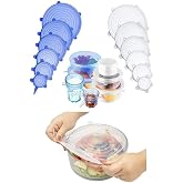 Smartizi 6'lı Silikon Stre&ccedil; Kapak Seti - S&uuml;per Esnek, Sızdırmaz ve Yeniden Kullanılabilir Sağlıklı Gıda Koruyucu