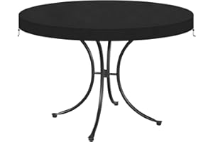 VANSHEIM Funda Protectora para Tablero de Mesa Funda Protectora Muebles Jardin Redonda Fundas Impermeables para Muebles de Jardin para Mesa Jardín con Cordón Resistente al Viento Ø102x10cm