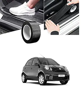 Znee Smart Carbon Fiber Style Waterproof Car Seal Strip Door Edge Cover Guard Anti-Scratch Step Decoration Cover Tape -5 M HI-Gloss Black for Nissan Micra Active