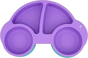 QSHARE Baby Silicone Suction Bowl and Plate, Non-Slip Toddler Feeding Tray - Fit for High Chair, BPA-Free, Dishwasher & Microwave Safe, Portable Travel Tray