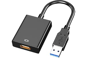 AZUXREZA USB to HDMI Adapter, USB 3.0/2.0 to HDMI Adapter Cable, HD 1080P Video Graphics Cable Converter for PC, Laptop, HDTV TV, Compatible with Windows XP 7/8/8.1/10 (Not for Linux, Chrome)