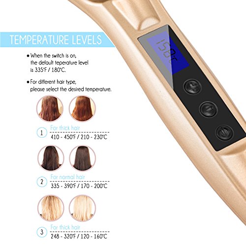 Tboom Haarglätter Bürste schnellste Heizung，Automatische Temperaturverriegelung mit LCD-Anzeige，Glättbürste Schnellaufheizung mit MCH Technologie，Glätteisen Bürste mit Schnellstyling, Geschenkhandschuhe und Holzkammmit Schnellstyling, Geschenkhandschuhe und Holzkamm - 4
