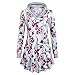 Produktbild Mymyguoe Frauen Lose Tunika Top mit Blumenmuster Gedruckt Pullover Hoodie Sweatshirt Swing ausgestelltes Baggy Jumper Taschen Winterpullover Kapuzenpullover Langarmshirt