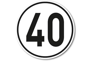 ISECUR 40 km/h adhesivo I tamaño Ø 20 cm I adhesivo de velocidad I kfz539