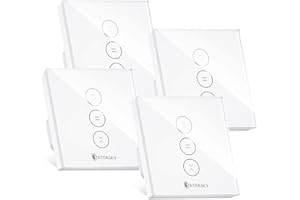 Smart Rolladenschalter, Etersky Rolladen Zeitschaltuhr Smart Jalousien Schalter mit Touch Panel, Kompatibel mit Alexa Echo und Google Assistant, App Fernbedienung/Timer