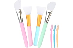 URAQT Silikonowy pędzelek do maski, 7 sztuk, pędzle do masek na twarz, pędzle silikonowe, bez włosów, zestaw pędzli do golenia brwi, narzędzie do makijażu "zrób to sam"