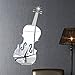 Produktbild JIA&YOU Kreative Wand Uhr Wand Uhr Hinweis Dekorative Sticker kleine Glocke Ornament grün Stereo Mute Violine Spiegel Uhr Zimmer Pendeluhr , red