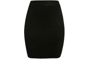 Vertvie Gonna da donna a vita alta, a matita, corta, elegante, per autunno, inverno, vintage, retrò, con fessura, bodycon, gonna invernale, slim fit, per il tempo libero, stretch