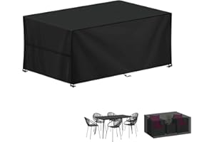 LAMUNI Abdeckung für Gartenmöbel Wasserdichte Schutzhülle Gartenmöbel Anti-UV Abdeckplane für Gartentische Terrassenmöbel, Schwerlast 420D Oxford Outdoor Abdeckhaube für Möbelsets, 150x80x70cm