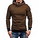 Produktbild VENMO Herren Winter Langarm Reißverschluss mit Kapuze Fellkapuze Hoodie Sweatjacke Kapuzenpullover Kapuzenpullover Zipped Fleece Sweatjacke mit Kapuze Sweatshirt Kapuzenpulli Mantel (Sexy Brown, L)