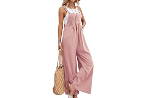 Angel ZYJ Salopette pour Femme ÉTé Loose Combinaison Casual Confort Respirante Baggy Combinaison à Jambes Larges avec Poches