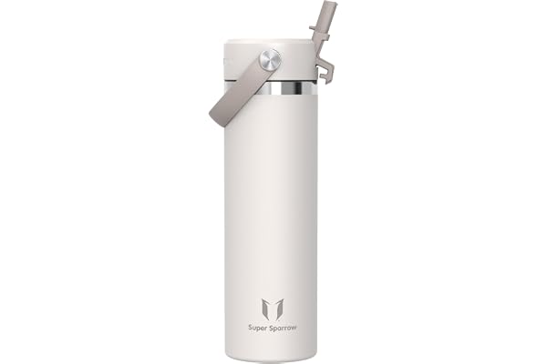Sparrow Botella Agua Acero Inoxidable 750ml Botella Termica Pajita - Termo | Cantimplora Antifugas Hermética, sin BPA, Apta Lavavajillas, Frío y Caliente, Deporte Gimnasio Viajar, SwivelSip Tapón Flex