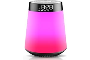 TE-RICH Sunrise Alarm Clock Sunlight Wake Up Light, White Noise Machine with 30 Soothing Sounds, 12 Dimmable Night Light, Digital Bedside Lamp Bluetooth Speaker Alarm Clock for Kids, Teenagers, Heavy Sleepers