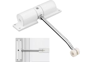 RIKMODY Automatic Door Closer, Adjustable Hydraulic Door Spring Closer for Interior Door, Quiet Auto Door Closing for Interior Door, Safety Door Stopper for Room, Gate Spring with Adjusting Rod and Screws