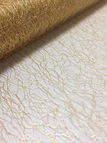 5pcs pack textile fiber decoration fabric 37 cm x 5m - artdeniro- organza - table tape - table runner - table decoration - wedding decoration - wedding - anniversary - festive decoration - net fabric, different colours, 100 % polyester, Gold, 37cm x 5m