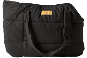 RuffLife Cozy Plush Pet Carrier Purse - Secure Harness Clip, Lightweight Tote Design for Small Dogs and Puppies (Black)