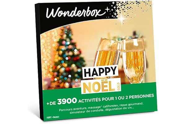 Wonderbox - Happy Noël Gold - Coffret Cadeau - Idée Cadeau Multi Activités