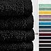 Produktbild Lumaland Premium 4er Set Handtücher 50 x 100 cm aus 100% Baumwolle 500 g/m² mit Aufhänger schwarz