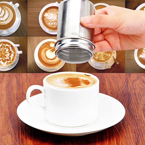 Wady 8 Dekoschablonen Kaffee Schablone Cappuccino Verzierer 1 Stück Schokolade Shaker Kakaostreuer