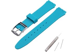 MCXGL Cinturino di ricambio per cinturino in gomma siliconica resistente al sudore con fibbia in acciaio inox, 17 mm