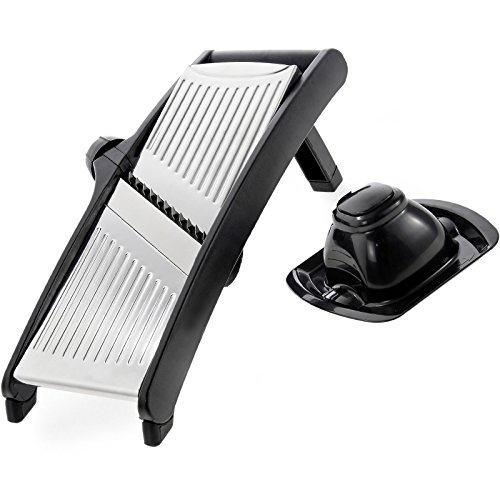 Westmark Gemüseschneider/-hobel mit verschiedenen Schneidvarianten, 37 x 17,5 x 18 cm, Rostfreie Edelstahlklingen, Vario, Schwarz/Silber, 11292260 - 2