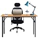 Produktbild DlandHome 100 * 60cm Schreibtisch Computertisch Klapptisch Arbeitsstation Tischstudie Workstation-Gaming Teak & Schwarz