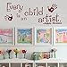 Every Child Is An Artist Picasso Wall Quotes Playroom Wall Decal Kids Artwork Nursery Quotes Wall Stickers£¨Medium,Black£©