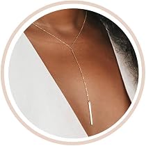 Lange Collana A Y Donna Oro - Lunga A Doppio Giro Con Perline, Regolabile 41-50 Cm
