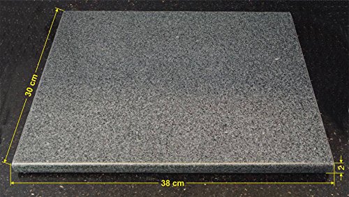 Universal Pizzastein – natürlicher Back-Grillstein aus poliertem Granit, dadurch sehr leicht zu reinigen, L 38x30x2cm - 8