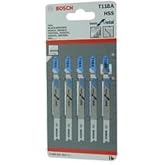 Bosch Profesyonel dekupaj testeresi bı&ccedil;akları T 118 A, metal i&ccedil;in temel, bı&ccedil;ak uzunluğu 92 mm, ince sac i&ccedil;in uygun, 5'li pake