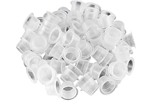 Androxeda 100 Pezzi Tazze di Inchiostri per Tatuaggi Coppette Porta in Plastica Pigment Tatuaggi Tappi Tattoo Ink Caps Tazze di Inchiostro Tattoo Kit per Tatuaggi Accessorio per Tatuaggi Taglia 16mm