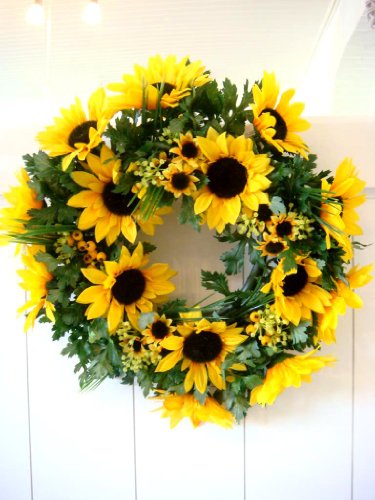 Sonnenblume Sonnenblumenkranz Türkranz Herbst Kranz Dekokranz künstlich Deko 35cm - 2