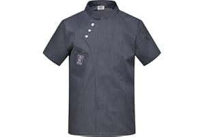 M&Catree Giacca da Chef Moderna e Leggera Bottoni Automatici Uomo e Donna Divisa da Cuoco Ristorante