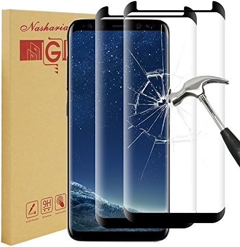 [2 Pack] Galaxy S8 Screen Protector, Nasharia Samsung Galaxy S8 Tempered Glass 0.25mm Screen Protector, 9H Hardness, Bubble Free, Anti-Fingerprint HD Screen Protector Film