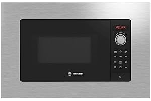 Bosch BEL623MS3, Microonde da incasso, Programmi automatici di cottura, Display LED rosso, Apertura laterale a sinistra, Grill, Illuminazione LED, Acciaio
