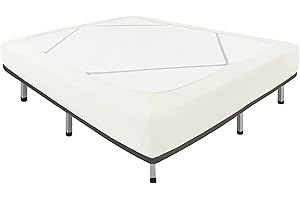 Biscaynebay Dekorativer Boxspringbezug, volle und volle XL-Größe, elfenbeinfarbener Jersey-Strick und dehnbarer 4-seitiger Bettrock für Zuhause/Hotels, knitterfrei, maschinenwaschbar