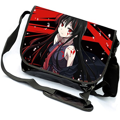 Preisvergleich Produktbild MiracleL Canvas-Umhängetasche, „Anime Cosplay“ schwarz Akame Ga Kill 40cmx21cmx12cm