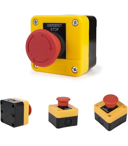 Produktbild von Feeuid KOA7 Not-Aus-Schalter 250V – Mit Unterspannungsauslösung, IP54, Wiederanlaufschutz – Für Maschinen & Anlagen