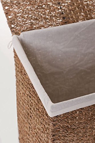 VIVANNO Große Truhe / Wäschekorb Seegras „TOP“ Natur 54cm - 4