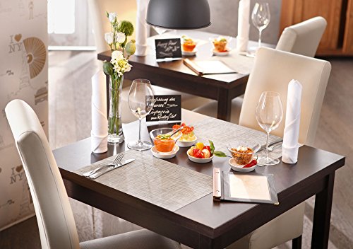ZOLLNER® 4er-Set hochwertige Tischsets / Platzset / Tischmatten / Platzmatten abwaschbar ca. 30×45 cm steingrau meliert, in verschiedenen Farben erhältlich, vom Hotelwäschespezialist, Serie „Mel“ - 5