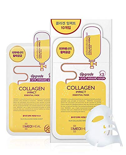 Mediheal Colágeno Impacto Esencial Máscara 10 Hojas Coreano Cuidado De Piel Cosméticos