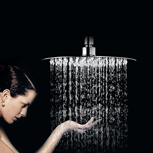 8 Zoll Duschkopf Regendusche Anti-Kalk Duschkopf Regen Edelstahl Duschkopf Rund Schwenkbar 1/2 Zoll Raindance Duschbrause Kopfbrause Verchromt fur Badezimmer - 6