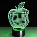 Produktbild OOFAY LIGHT® 3D LED Nachtlicht Lampe Apple Optical Illusion Touch 7 Farbwechsel mit Acryl-Flat, ABS-Kunststoff-Basis, USB-Ladegerät Tisch Schreibtisch Schlafzimmer Dekoration Licht