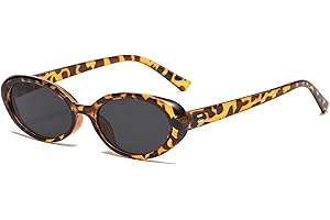 LHSDMOAT Occhiali da Sole Cat's Eye Retro Anni '70 Ovale - Unisex Stile Vintage per Guida e Viaggio, Lenti UV400 Protezione Occhi Moda Contemporanea