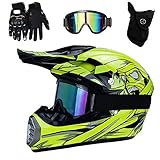 [RESPIRABLE]: Casco de Motocross Múltiples ubicaciones provistas de una ranura de ventilación, Para permitir la circulación de aire en el casco, Función anti-sudor, Reducir el ruido, A prueba de polvo, Repelente de insectos, El ángulo de visión es mayor que 105 grados